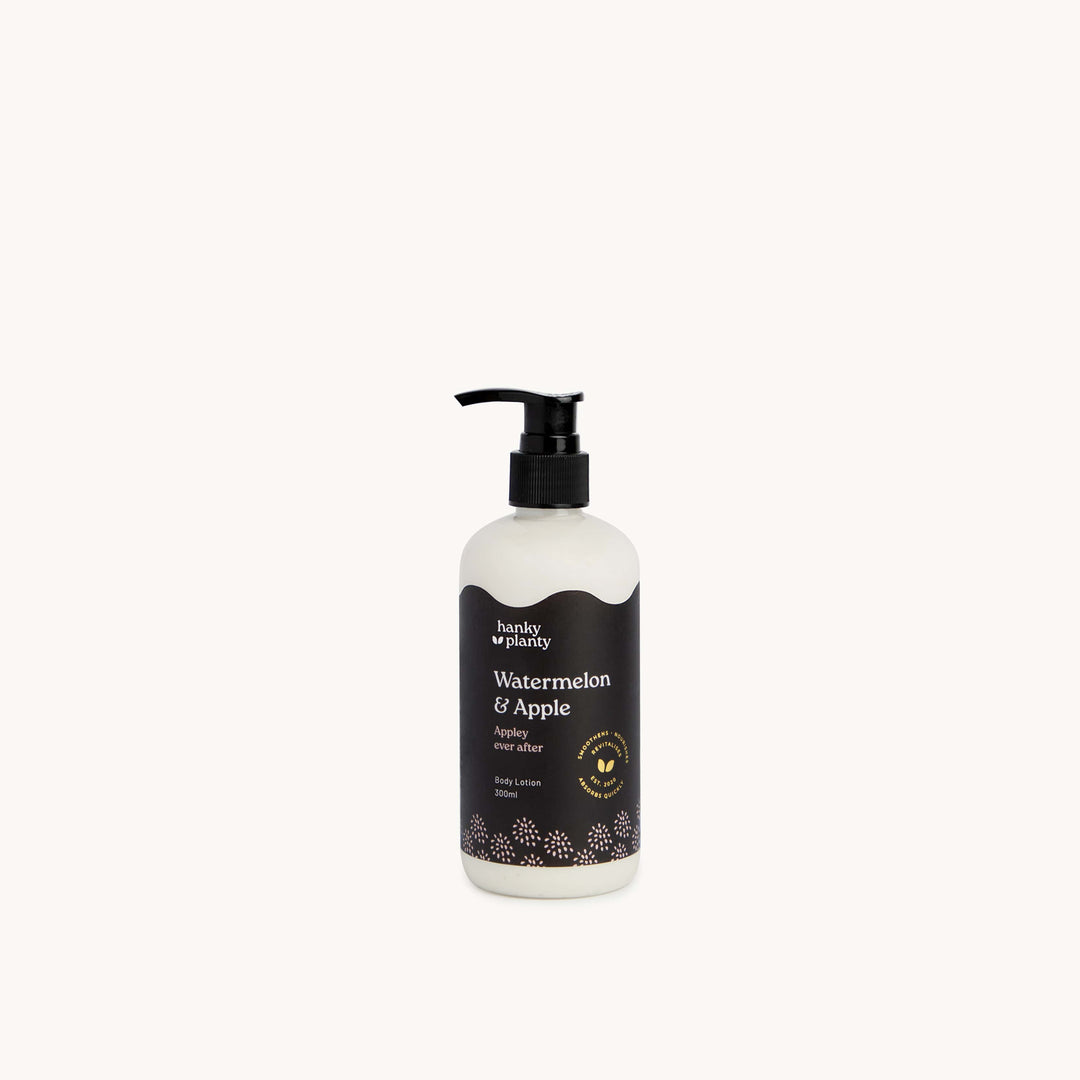 Hanky Planty Watermelon & Apple moisturising body lotion — sulfate-free, plant-derived, made in Malaysia