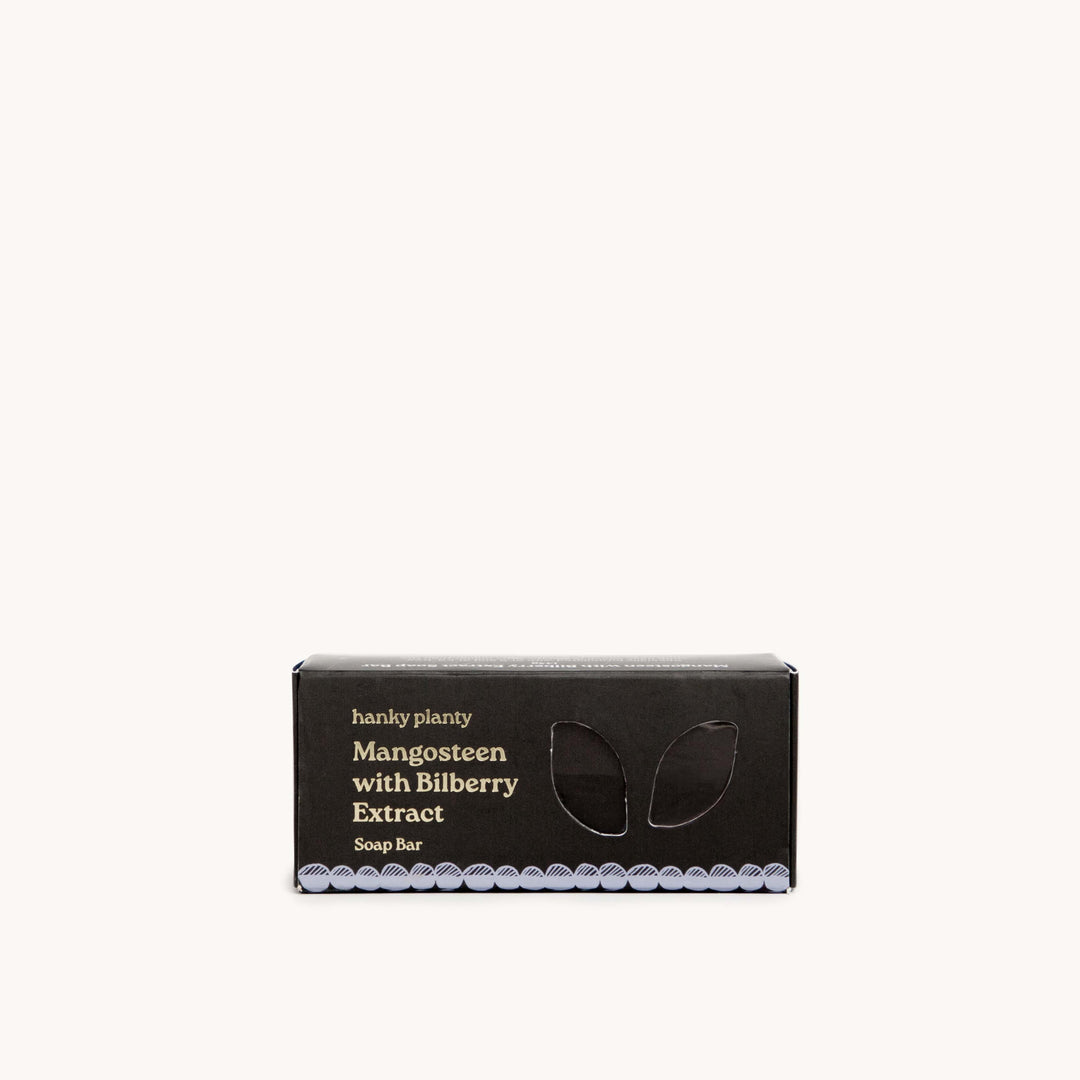Hanky Planty Mangosteen with Bilberry Extract soap bar, 145g gentle cleansing bar, made in Malaysia
