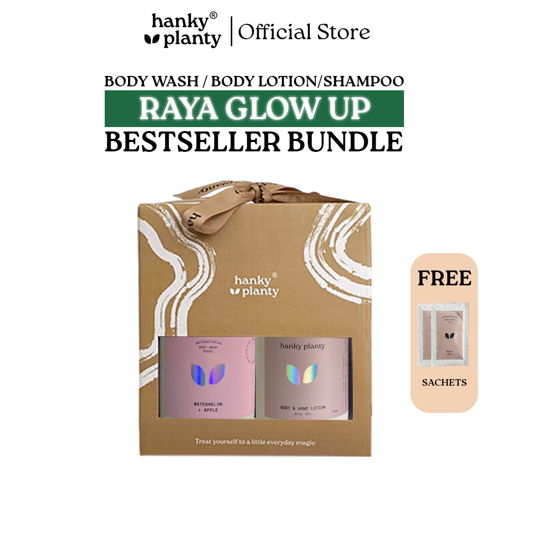 Hanky Planty Raya Glow Up Bundle – 500ml Body Wash + 300ml Body Lotion