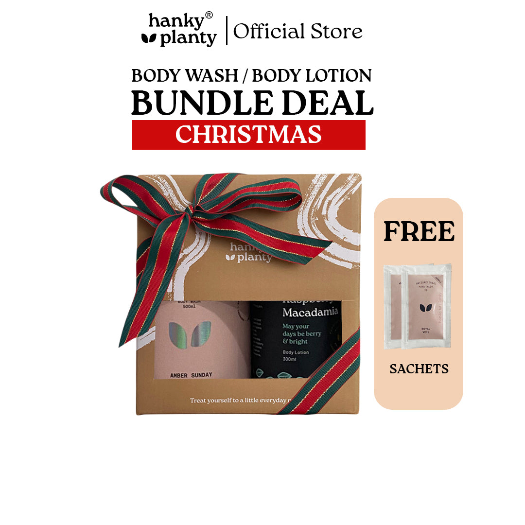 Hanky Planty Body Glow Set Christmas Bundle Body Wash + Body Lotion Gift Set Moisturizing Hydrating