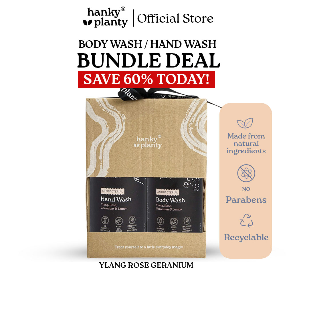 Hanky Planty Antibacterial Body Wash Premium Bundle Ylang Rose Geranium 500ml- EXP JUN 2026