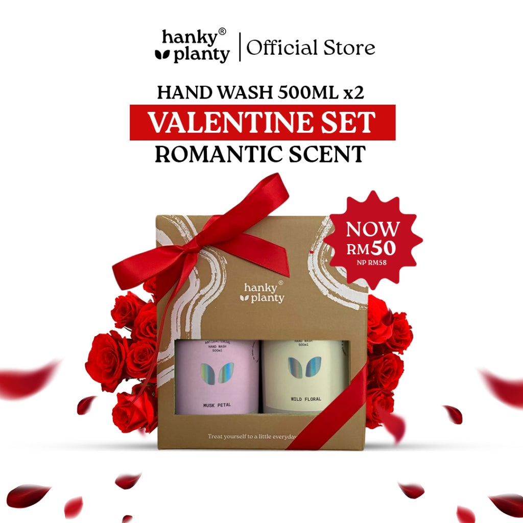 Hanky Planty Hand Wash Valentine Set Wild Floral Musk Petal 500ml Valentine Gift