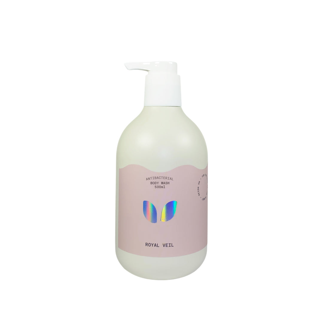 Hanky Planty Royal Veil antibacterial body wash, 500ml pump bottle — sulfate-free, plant-derived, made in Malaysia