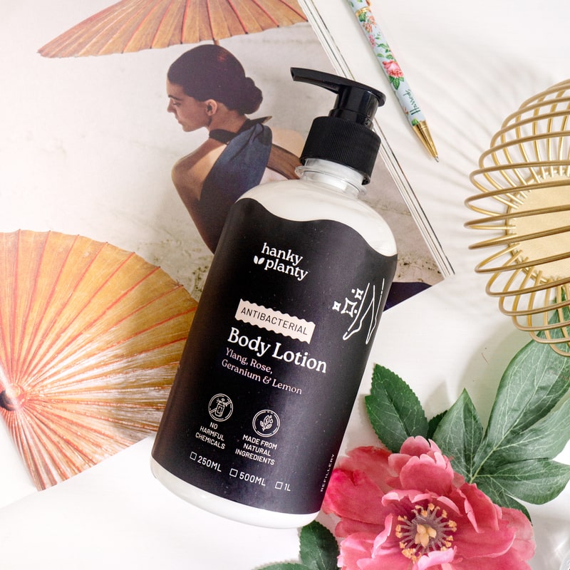 Premium Antibacterial Body Lotion - Ylang, Rose, Geranium & Lemon