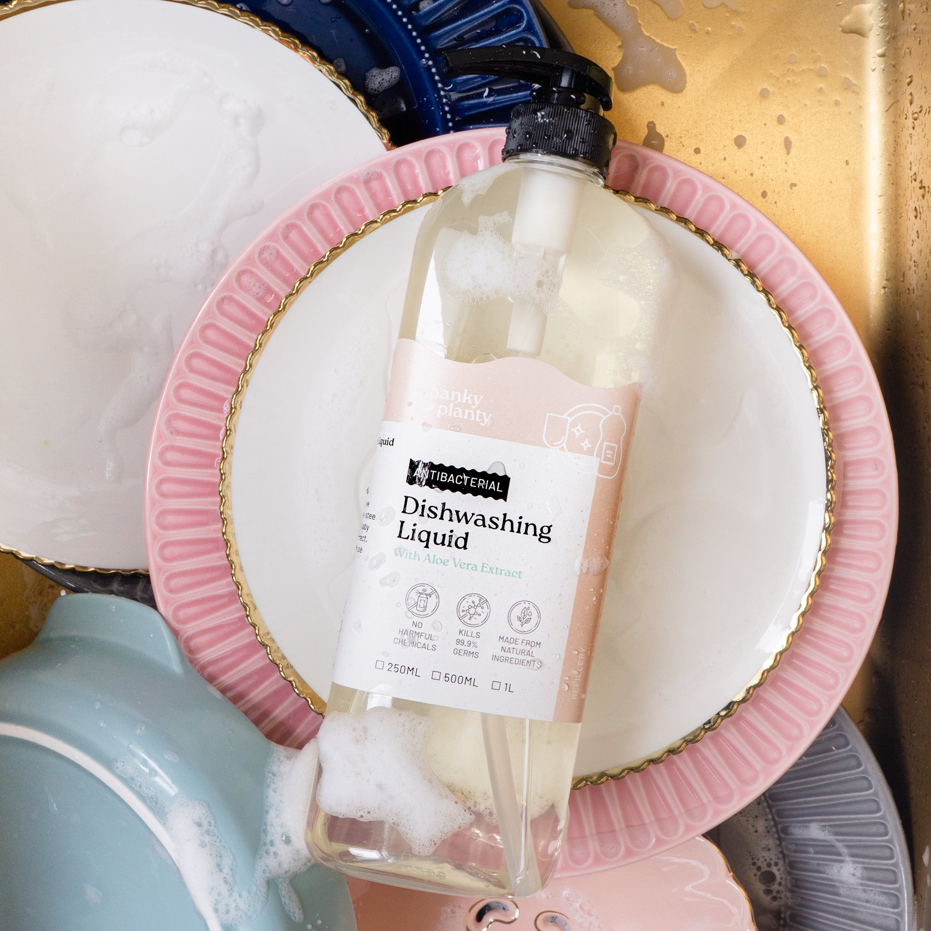 Antibacterial Dishwashing Liquid with Aloe Vera Extract