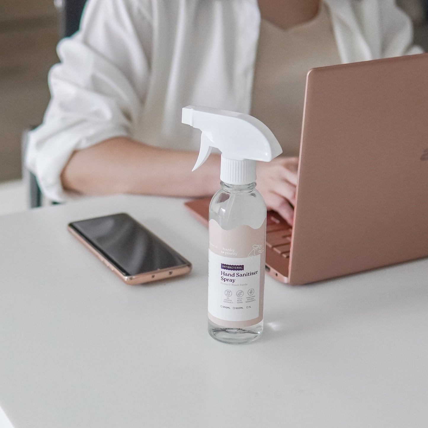 Hand Sanitizer Spray - Peony & Blush Suede (Exp 06/2026)