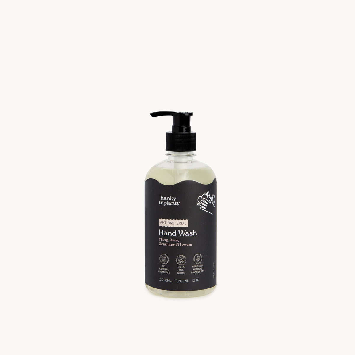 Premium Antibacterial Hand Wash - Ylang, Rose, Geranium & Lemon 500ml(EXP JUN 2026)